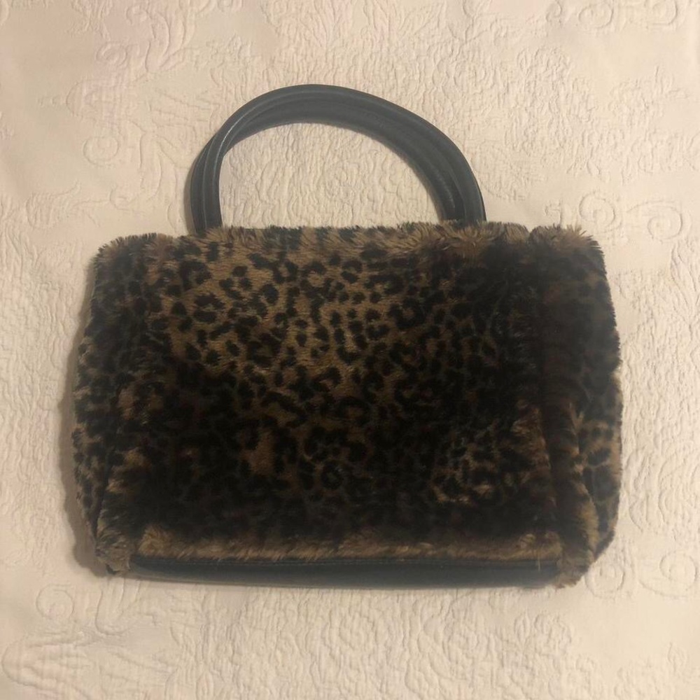 Preview Collection Leopard Print Faux Fur Handbag